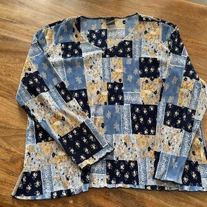 Patchwork Floral Long Sleeve Top